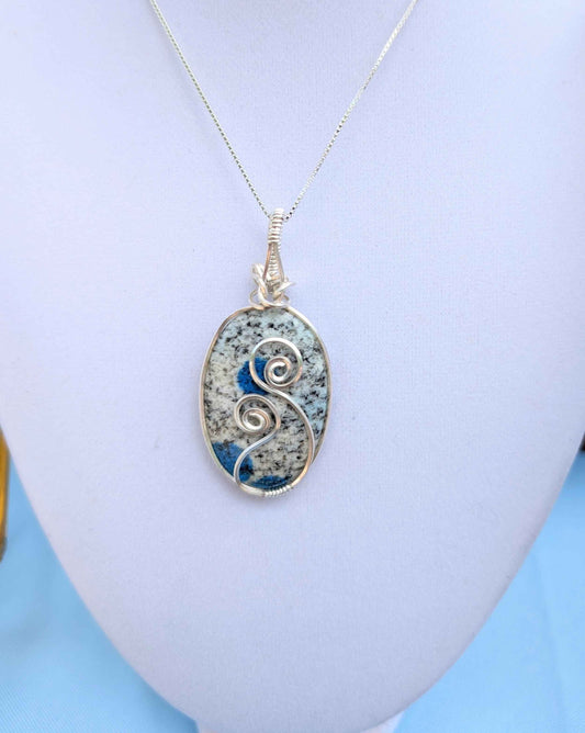 Argentium Silver K2 "Blueberry" Jasper Pendant Necklace