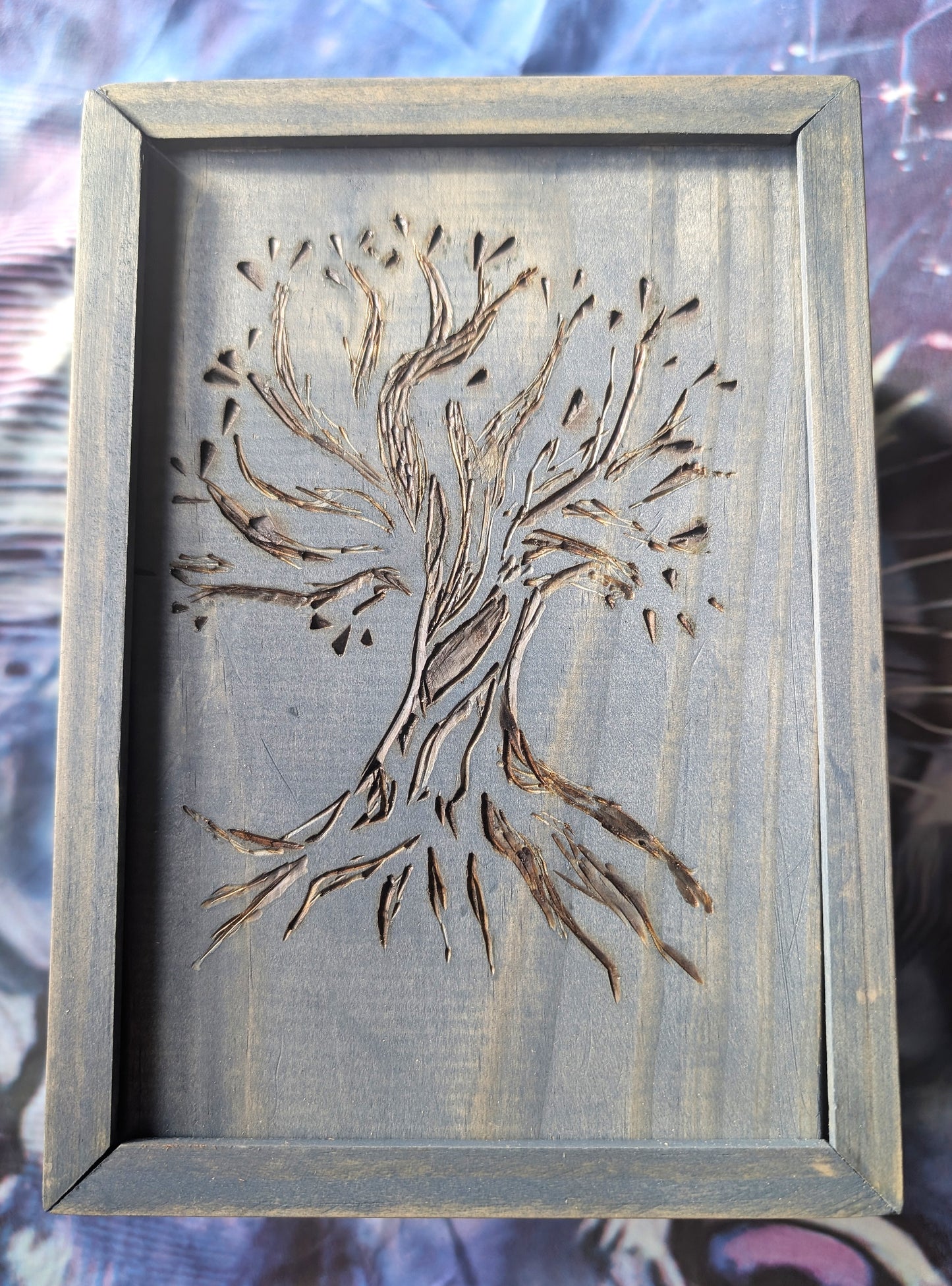 Tarot Raider Handcrafted Tarot & Oracle Card Box – Blue Finish (Large) Tree of Life