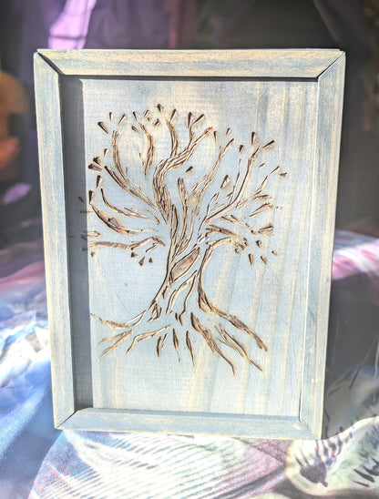 Tarot Raider Handcrafted Tarot & Oracle Card Box – Blue Finish (Large) Tree of Life