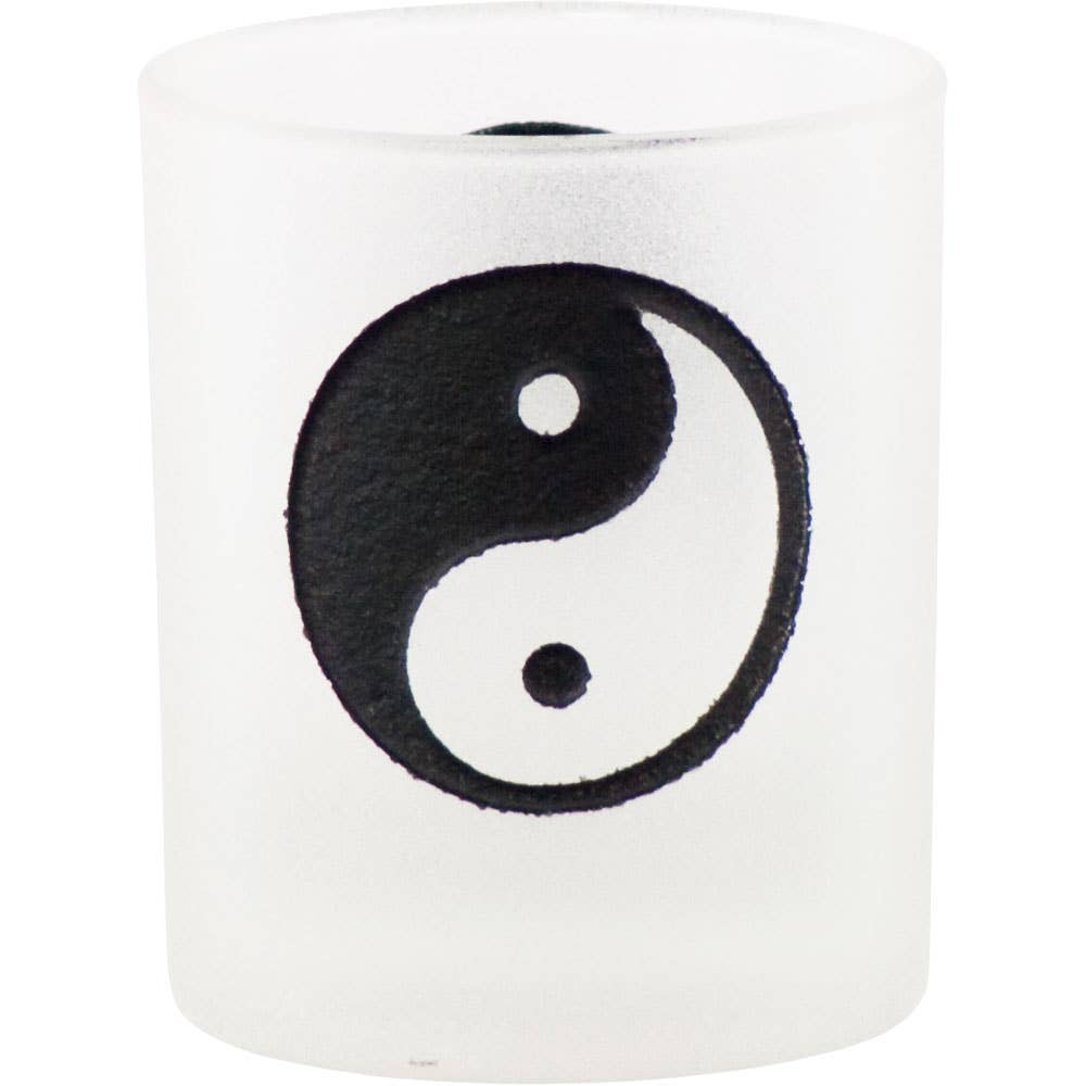 Candle Glass Votive Holder Yin yang