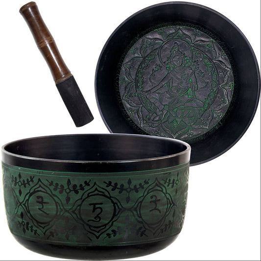 Singing Bowl Rounded 7.5" Green Tara Green (Each)