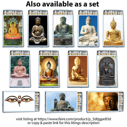*Buddha Meditating Matchbox • Candle Acc • Decorative Matches