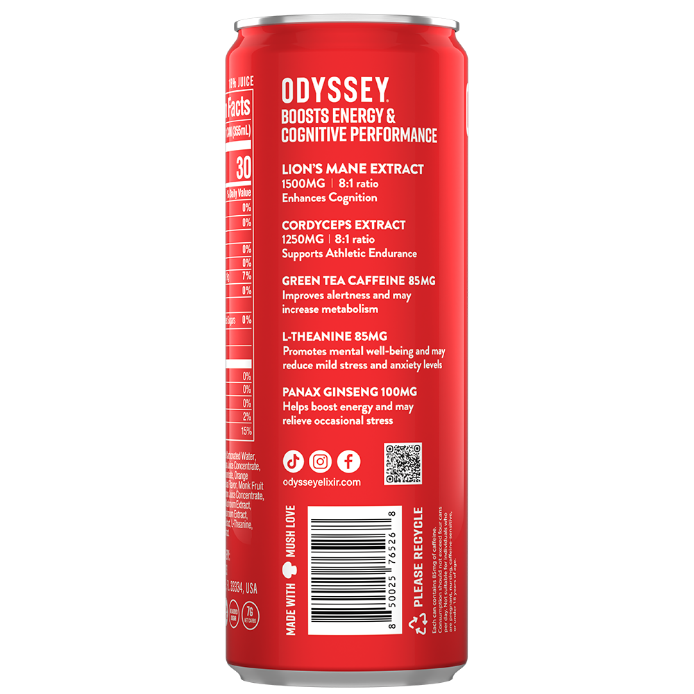Passion Fruit Orange Guava 85mg Sparkling Mushroom Energy
