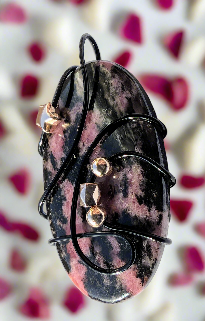 Plated Rhodonite Star Pendant Necklace