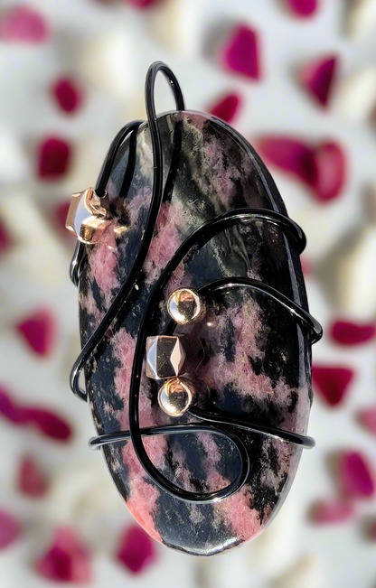 Plated Rhodonite Star Pendant Necklace