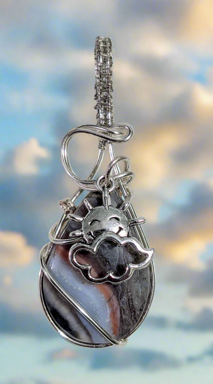 Plated Agate Cabochon Sunshine Necklace