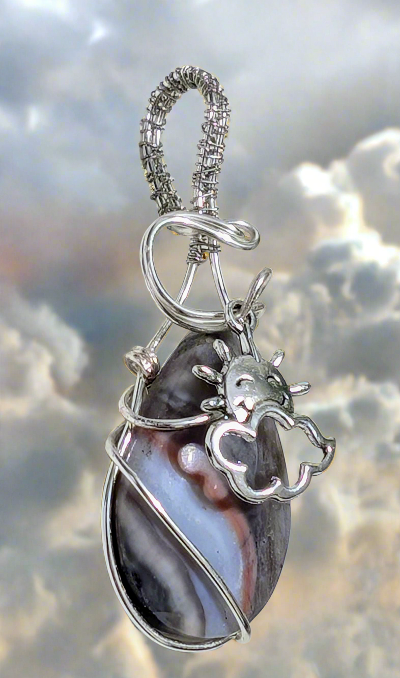 Plated Agate Cabochon Sunshine Necklace