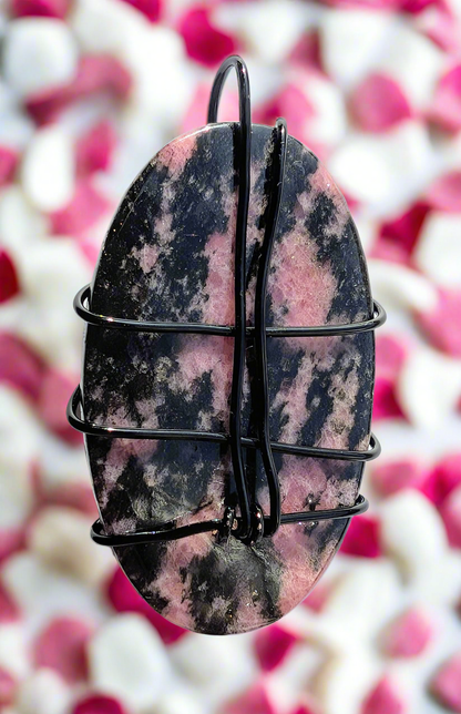 Plated Rhodonite Star Pendant Necklace