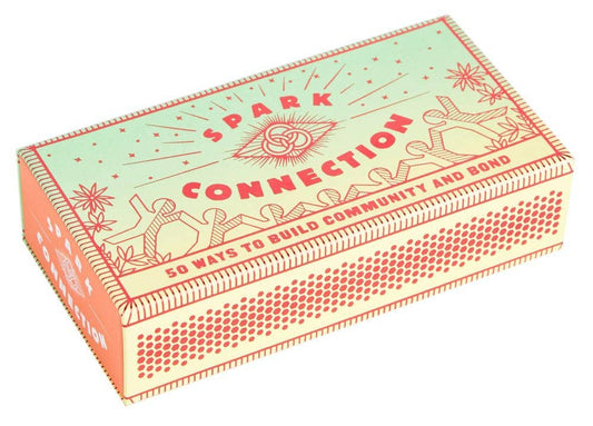 Spark Connection matchbox with 50 faux matchsticks for building community and friendship prompts