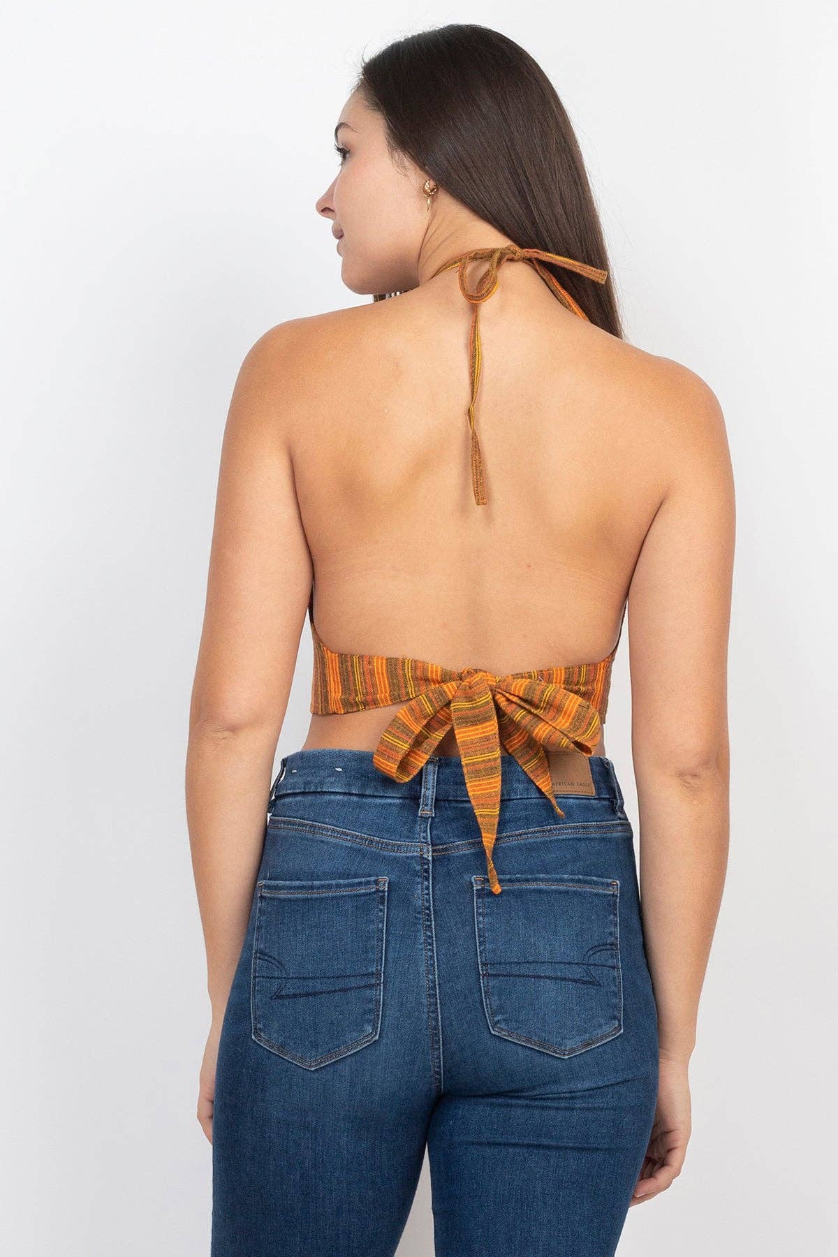 Mushroom Embroidery Halter Top - Loose Silhouette