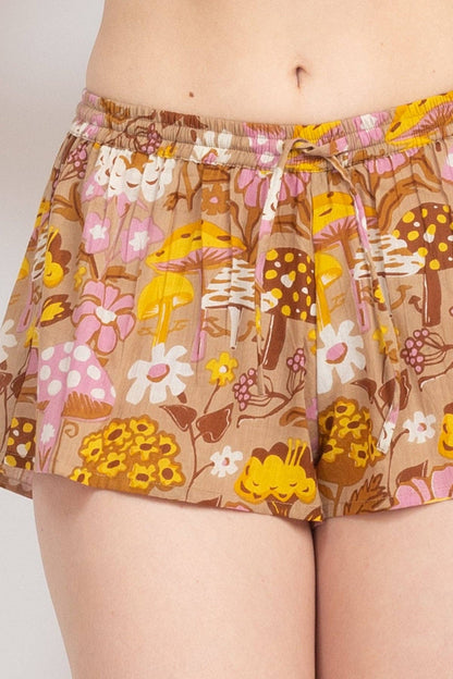 *Mushroom Print Beach Shorts