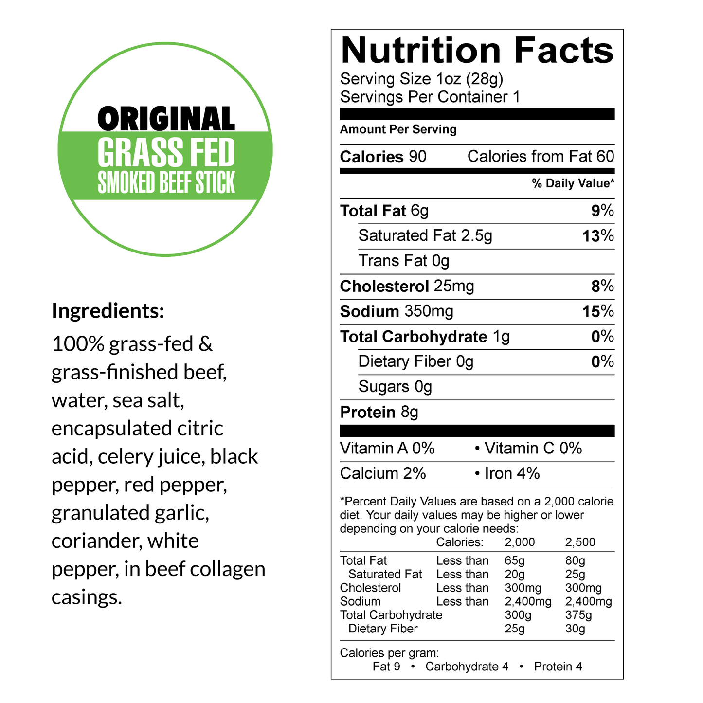 Grass-Fed Beef Sticks
