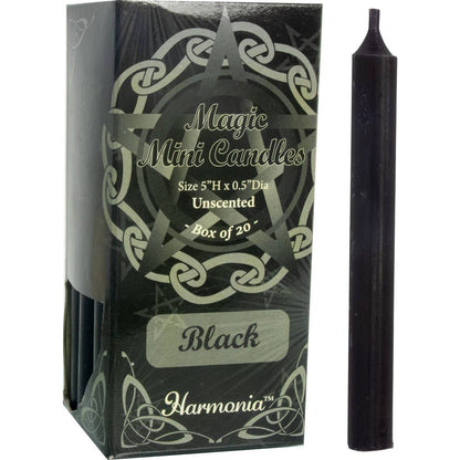 Mini Ritual Candles Black (Pack of 20)