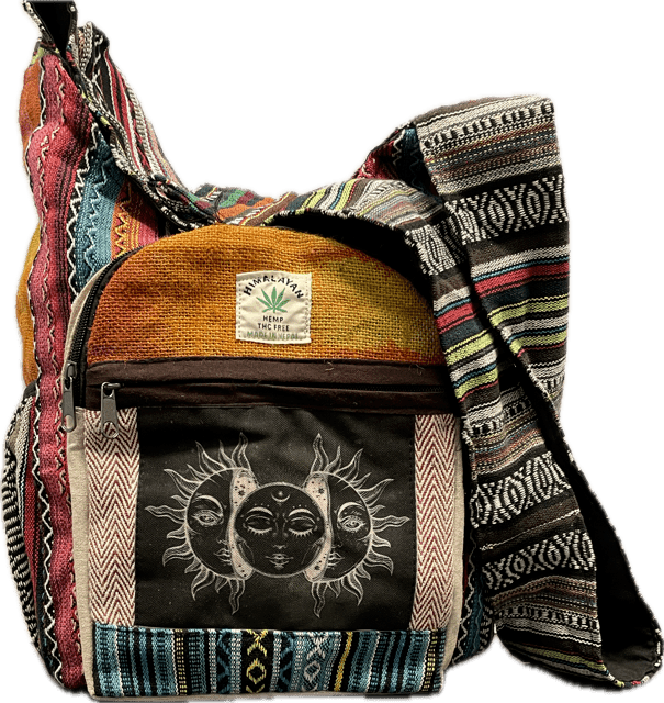 Printed Hemp Sling Bag – Assorted Designs, Eco-Friendly