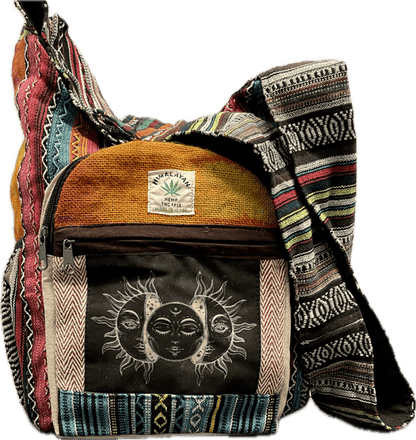 Printed Hemp Sling Bag – Assorted Designs, Eco-Friendly