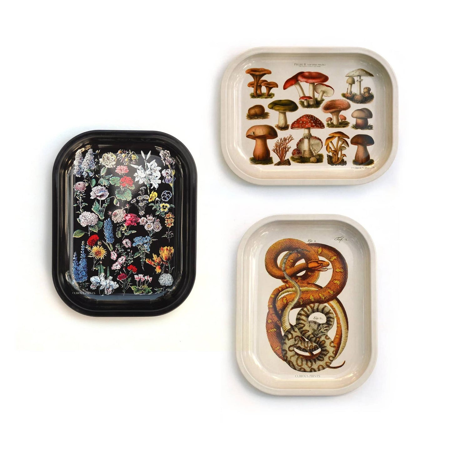 *Small Metal Dark Gemstones Crystals Catchall Tray / Vintage