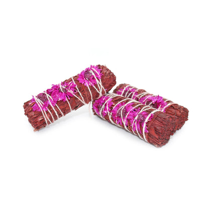 'Love' Floral Dragons Blood Sage Smudge Stick (4 in.)