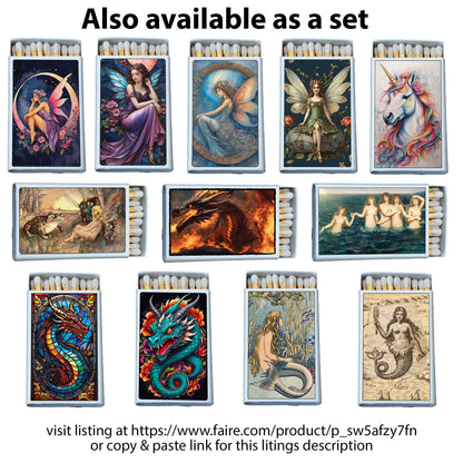 *Fantasy Mermaid Matchbox • Decorative Matches • Candle Acc