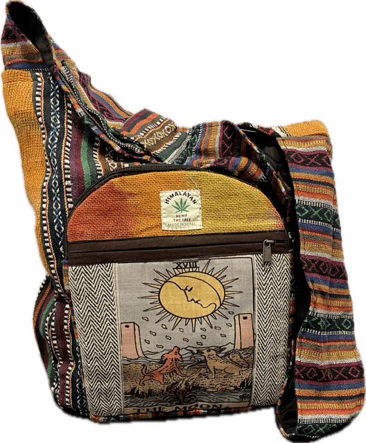 Printed Hemp Sling Bag – Assorted Designs, Eco-Friendly