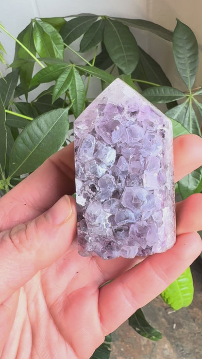 Amethyst Druzy Polished Tower