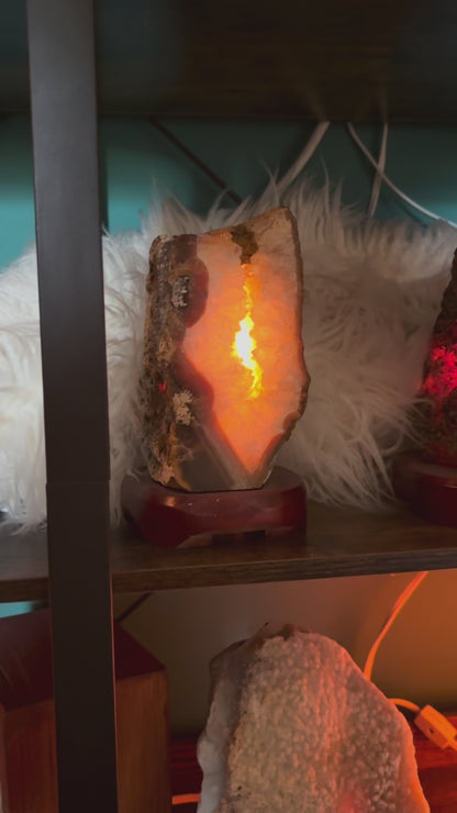 Raw Red Agate Lamp
