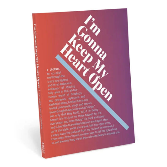 I’m Gonna Keep My Heart Open Inner-Truth Journal with heart-opening quotes and affirmations, 7x9.5 inches paperback with lay-flat binding