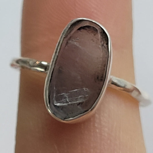 Ring Aquamarine Oval size 7 with silver band and oval aquamarine stone