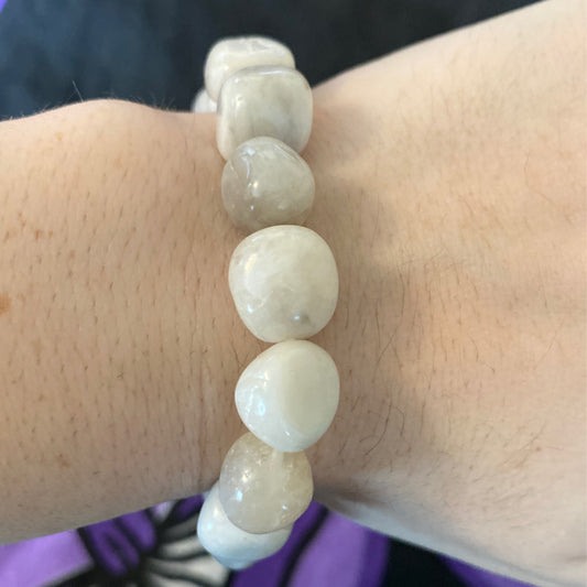 *Bracelet Rainbow Moonstone Tumbled