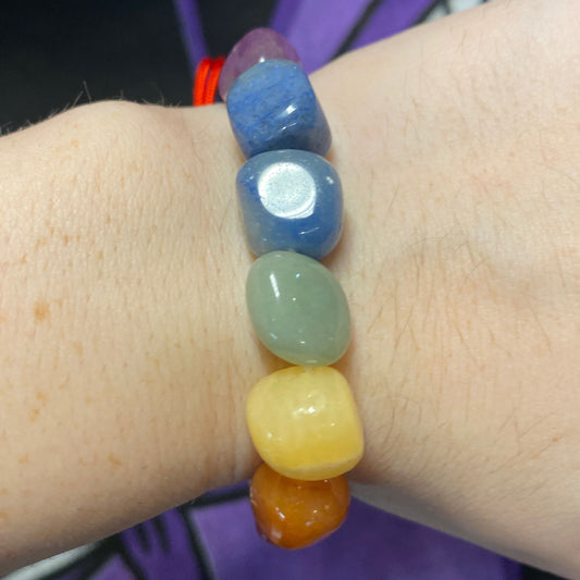 *Bracelet Chakra Tumble Stone Adjustable