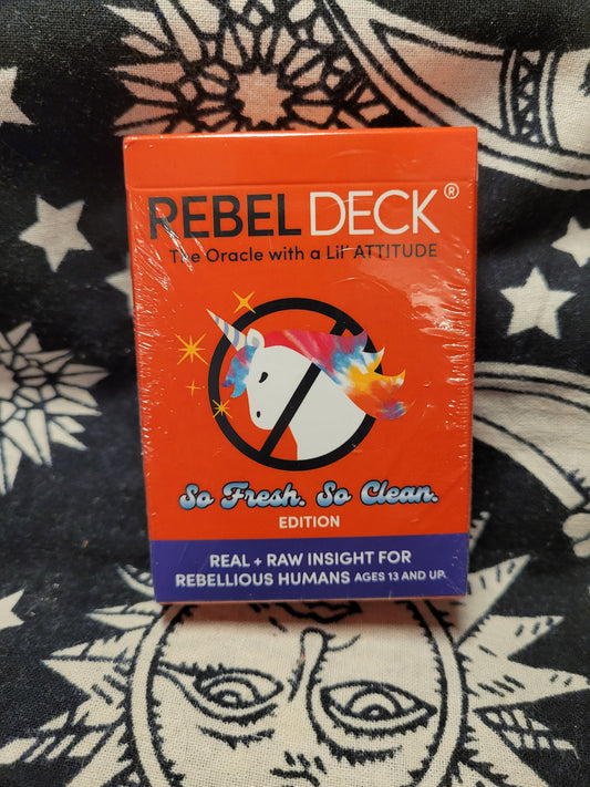 So Fresh So Clean Edition Rebel Deck oracle cards for teens 112 cards in a shrinkwrapped matte tuck box