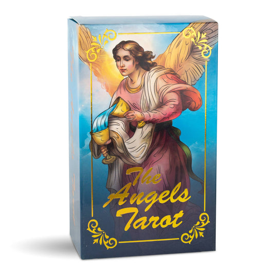 The Angels Tarot Modern Tarot Cards Deck with Renaissance Angels theme and foil stamping on box